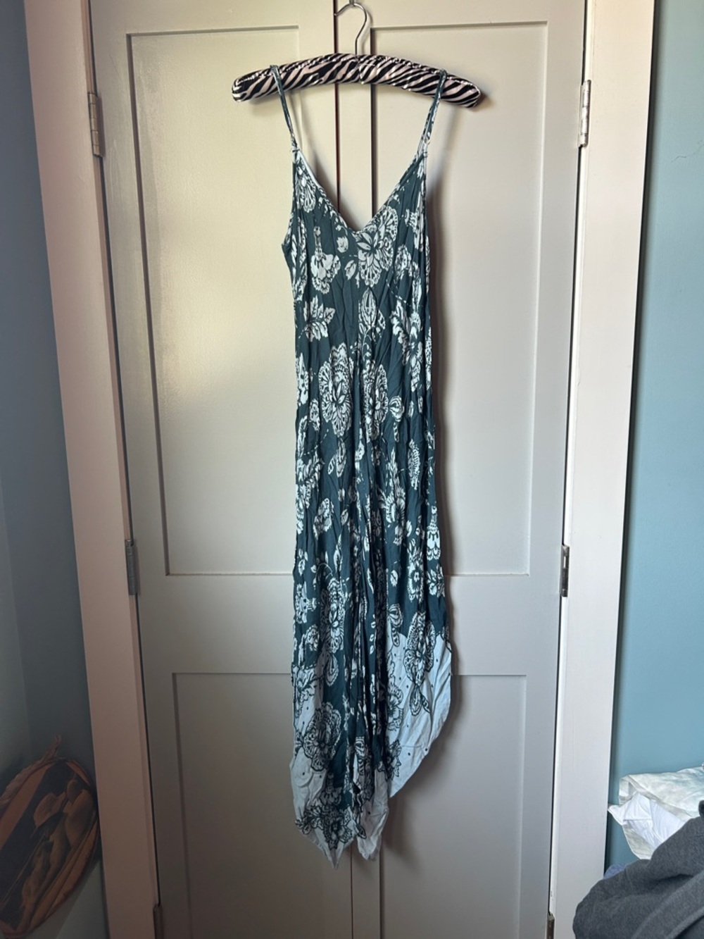 Green Floral Maxi Slip Dress